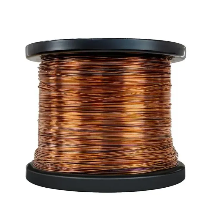 Spool of fine copper-coloured wire